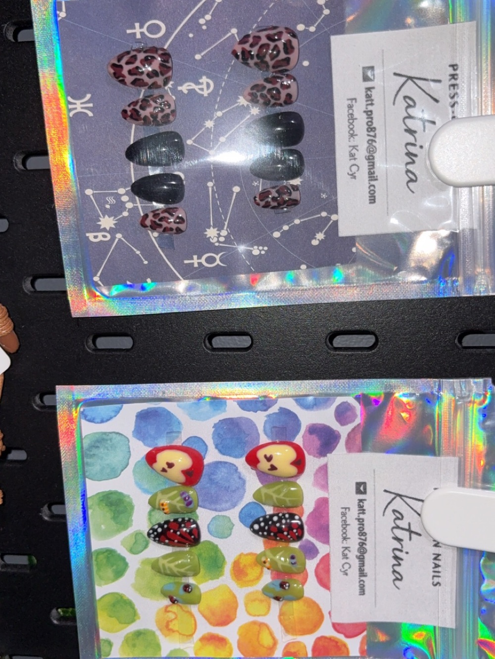 Kids Green & Red Playful Press-On Nail Set